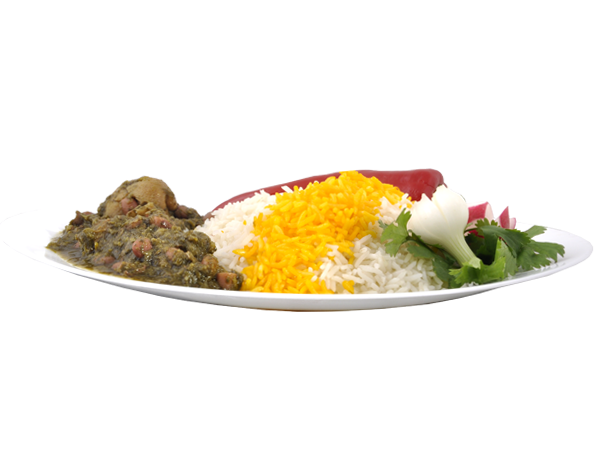 چلو خورشت قورمه سبزی + دوغ ( ویژه دبستان )