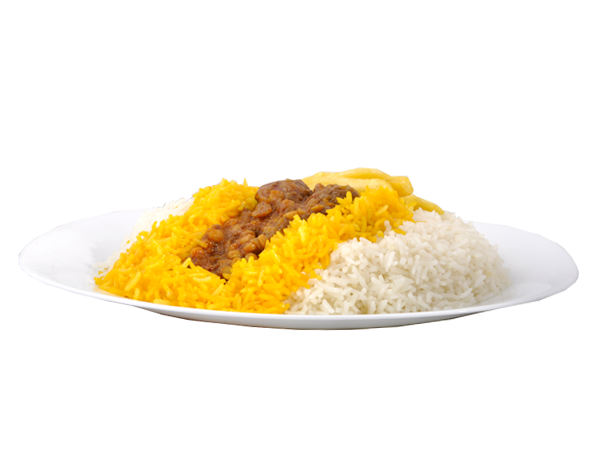 چلو خورشت قیمه سیب زمینی + دوغ ( ویژه دبستان )